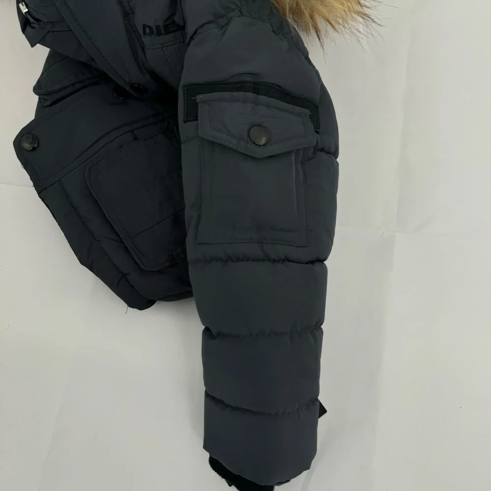 NWT Diesel Boys Charcoal Parka Bubble Removable Hooded Jacket size 2T